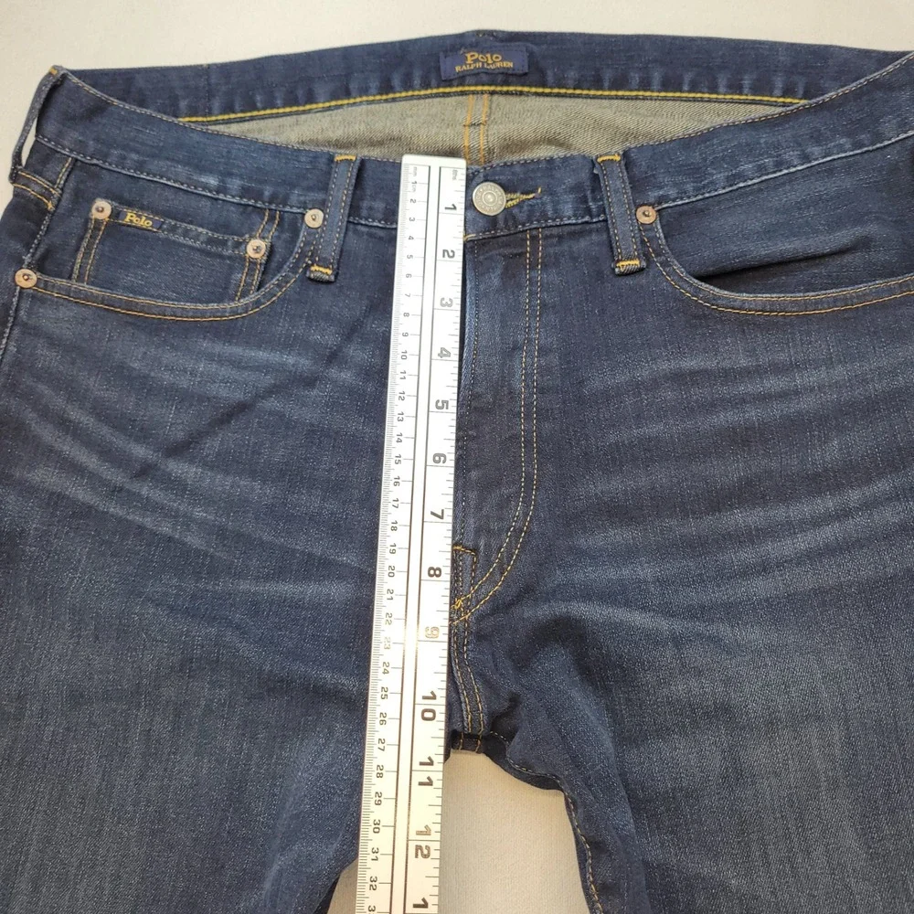 Polo Ralph Lauren Jeans Mens 36x30 Blue Varick Slim Straight Dark Wash Denim